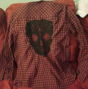 Skull button down shirt